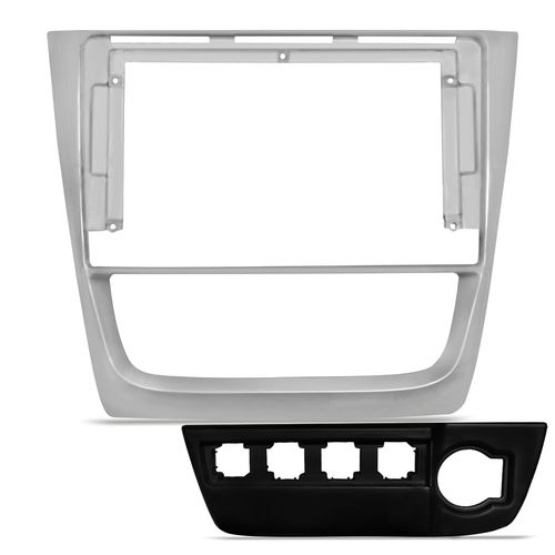 Moldura do Painel 9 Polegadas Gol, Saveiro e Voyage G6 2012 a 2016 Prata