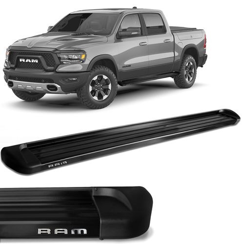 Estribo Lateral Dodge Ram 1500 CD 2021 2022 2023 Alumínio Preto