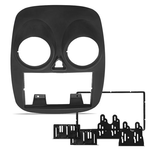 Moldura do Painel 2 Din Palio Attractive 2012 a 2017 e Grand Siena 2021 Grafite