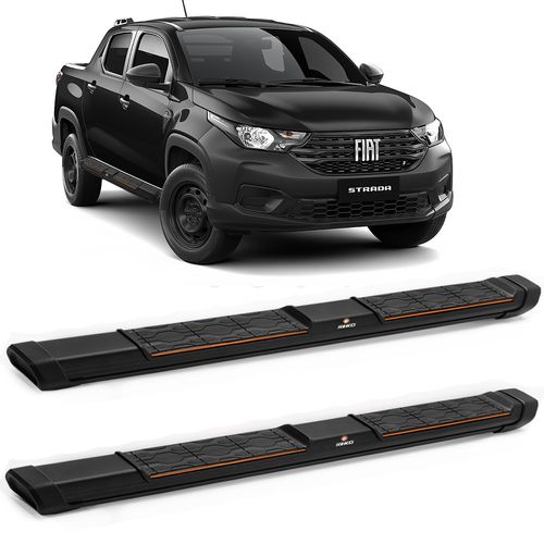 Estribo Lateral Fiat Strada 2021 a 2023 Alumínio Preto Keko My Road