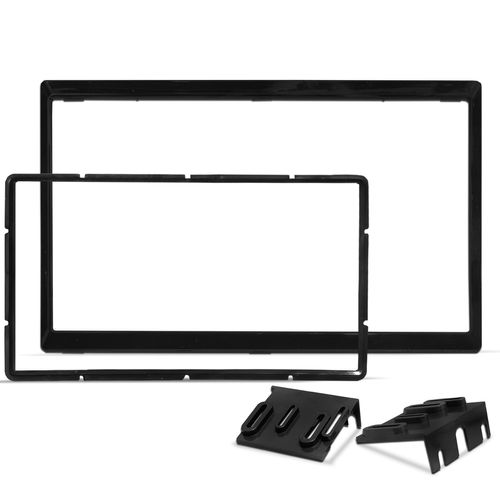 Moldura do Painel 2 Din Duster e Oroch 2018 a 2022 Preto Padrão Japonês e Chinês