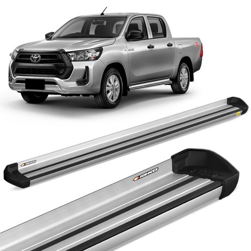 Estribo Lateral Hilux CD 2016 a 2023 Aluminio Prata Keko K1