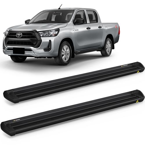 Estribo Lateral Hilux CD 2016 a 2023 Aluminio Preto Keko K1