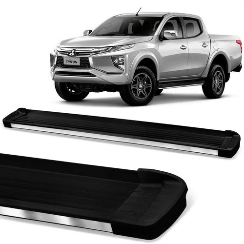 Estribo Lateral L200 Triton Sport 2008 a 2023 Alumínio Preto Elegance Bepo