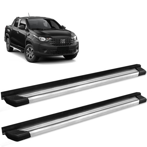 Estribo Lateral Fiat Strada 2021 a 2023 CD CS Alumínio Polido Bepo SUV II