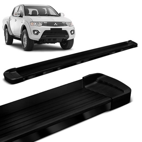 Estribo Lateral L200 Triton 2008 a 2018 Aluminio Preto Bepo