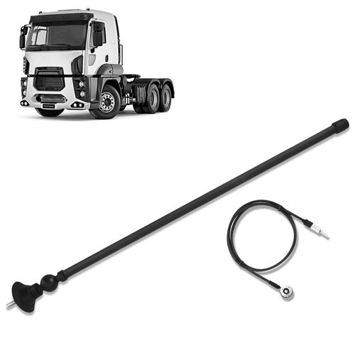 Antena de Teto e Paralama Universal Caminhões Ônibus Vans Base Preta