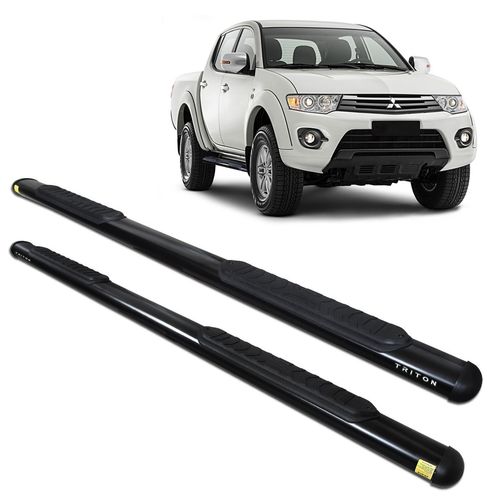 Estribo Lateral L200 Triton 2008 a 2016 Oblongo Oval Preto Track