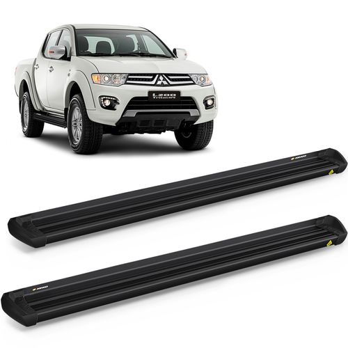 Estribo Lateral L200 Triton 2008 a 2018 Aluminio Preto Keko K1