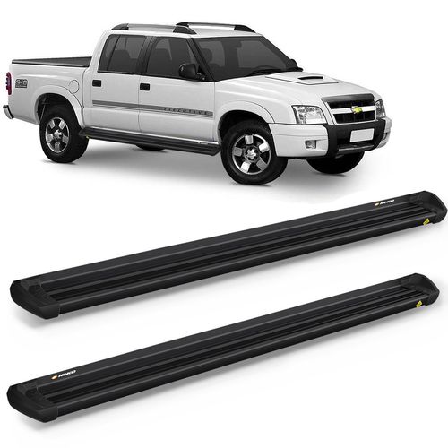 Estribo Lateral S10 1998 a 2011 CD Aluminio Preto Keko K1