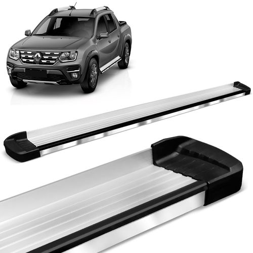 Estribo Lateral Oroch 2016 a 2023 Aluminio Prata Elegance Bepo