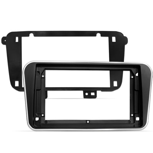 Moldura do Painel Nissan Kicks 2017 a 2022 9 Polegadas Preto com Friso Prata