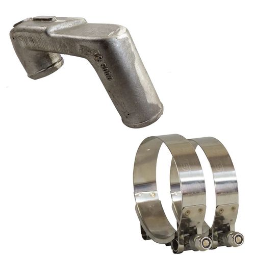 Tubo de pressurização universal em alumínio "U" 2 1/4"x 2 1/2" diâmetro + 2 Abraçadeiras tucho