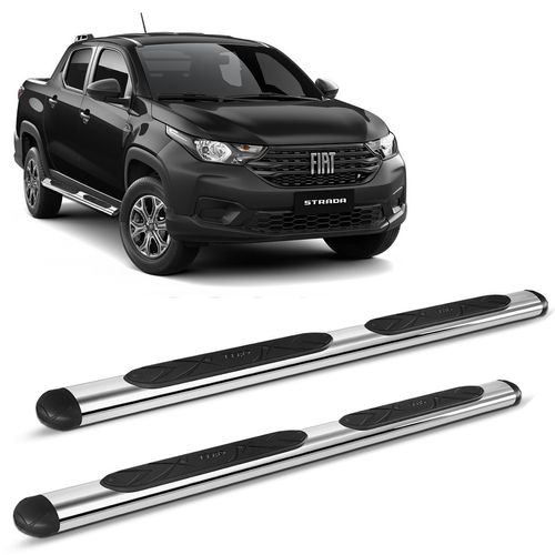 Estribo Lateral Oval Fiat Strada 2021 a 2023 Oblongo Cromado Bepo