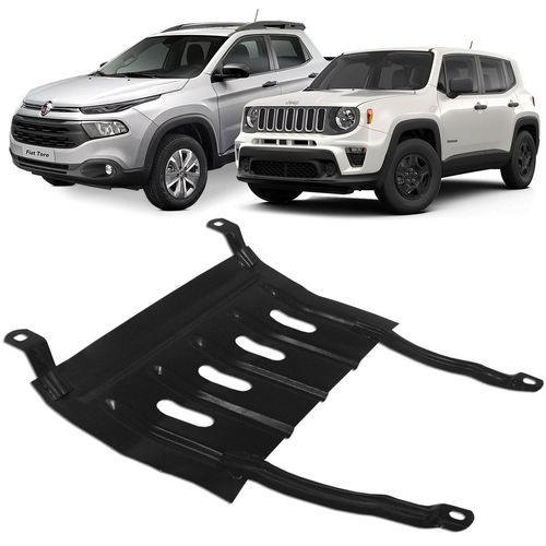 Protetor de Carter Jeep Renegade Fiat Toro 2015 a 2023 Peito de Aço