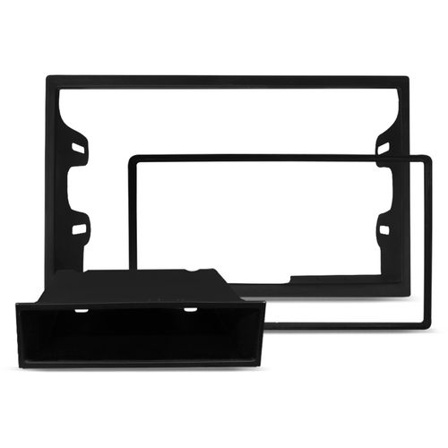 Moldura Do Painel 1 2 Din Polo SpaceFox Golf Fox Ecosport Fiesta Bora 1993 A 2021 Com Porta Objetos Preto