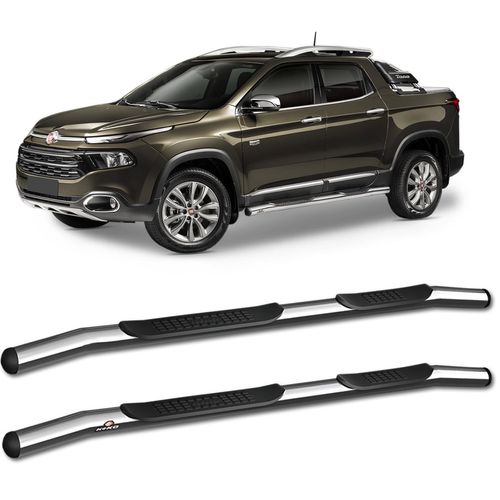 Estribo Lateral Fiat Toro 2016 a 2023 Tubolar Cromado keko