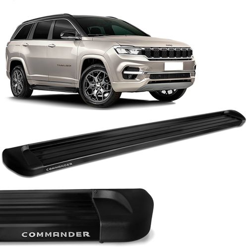 Estribo Lateral Jeep Commander 2022 2023 Alumínio Preto