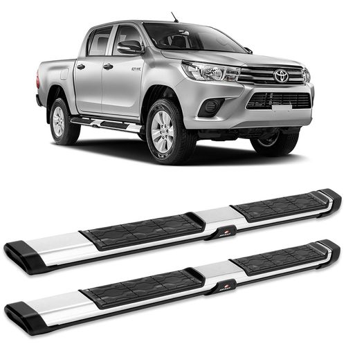 Estribo Lateral Hilux 2016 a 2023 Alumínio Cromado Keko My Road
