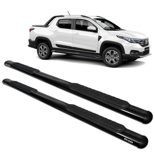 Estribo Lateral Oval Strada 2021 a 2023 CD CS Aço Carbono Preto