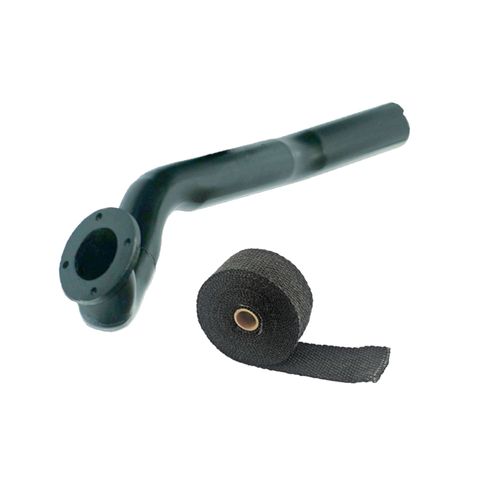 SAÍDA ESCAPE FUNDIDA P/ COLETOR TMW14 - GOL QUADRADO / BOLA / G3 / G4 - INJETADO + FITA TÉRMICA PRETA 2" 5M - GRÁTIS 4 ABRAÇADEIRAS ZIP INOX