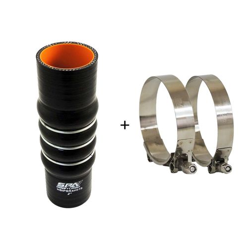 Mangueira de pressurização de silicone SPA reta com 4 humps e anel de aço 2" x 200mm