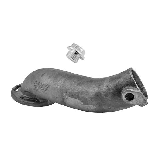 Saída escape ferro fundido 2,5" para coletor pulsativo no farol AP TMW01 e similares + Tampão sonda lambda cromado (sextavado e flangeado)