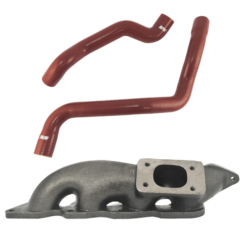 Coletor escape para turbo transversal T2 com saída de válvula + Kit de mangueiras de arrefecimento em silicone - VW EA 111