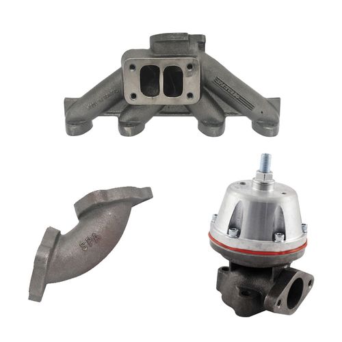 Coletor de escape para turbo VW AP 8V longitudinal e transversal Pulsativo p/ baixo T3 + Deslocador de válvula + Wastegate MCSL Booster Carga média