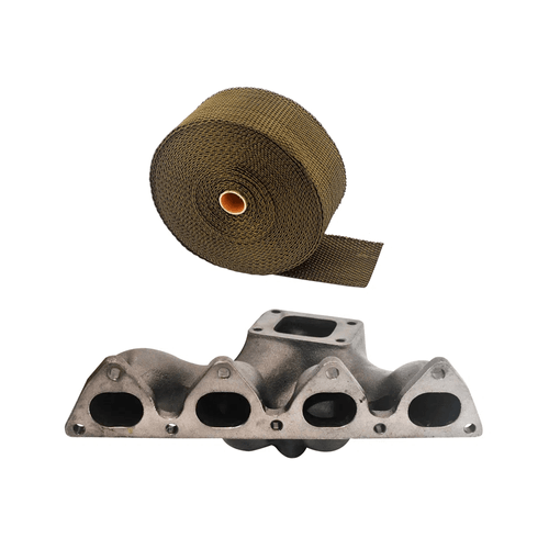 COLETOR DE ESCAPE PARA TURBO HONDA D15 / D16 - T3 + FITA TÉRMICA TITANIUM 2"10M