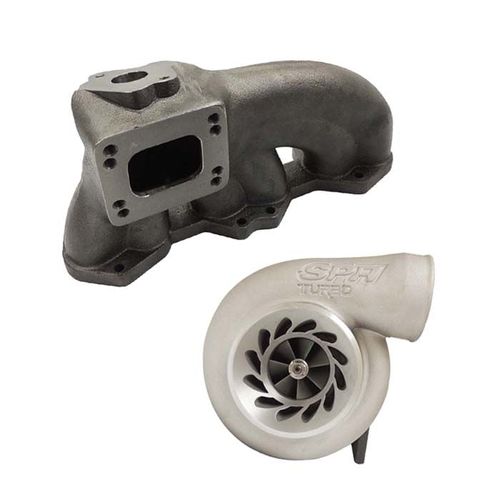 Coletor escape turbo VW Golf / Passat VR6 12V T3 / T4 + TURBINA .50 EVOLUTION SPA 522R / T3 - REFLUXO EIXO 52MM ROTOR 52MM - A/R .63 MONOFLUXO TORNADO