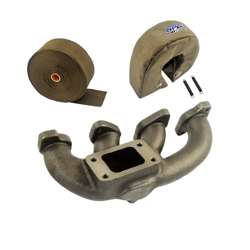 Coletor de escape para turbo GM Astra 8V (nacional) - T3 + FITA TÉRMICA TITANIUM + Protetor Térmico de Turbina