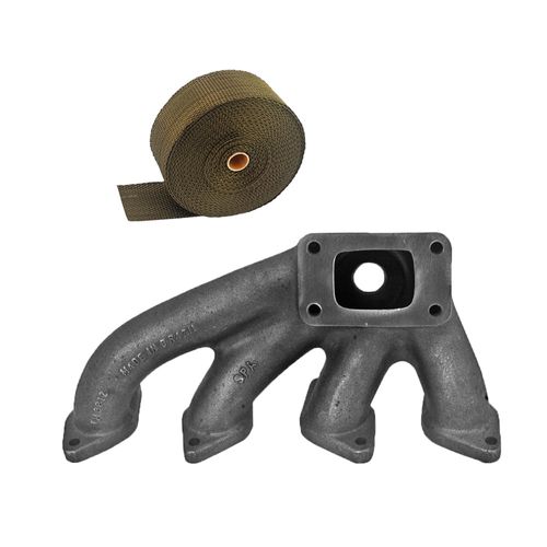 Coletor de escape para turbo GM Zafira 8V - T3 + FITA TÉRMICA TITANIUM SPA 2" 5M - GRÁTIS 4 ABRAÇADEIRAS ZIP INOX