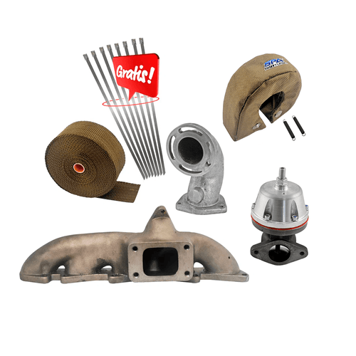 COLETOR ESCAPE TURBO FIVETECH V2 + FITA TÉRMICA TITANIUM 2" X 15M + CAPA DE TURBINA TITANIUM + SAÍDA ESCAPE FUNDIDA + WASTEGATE MCSI SR2 BOOSTER