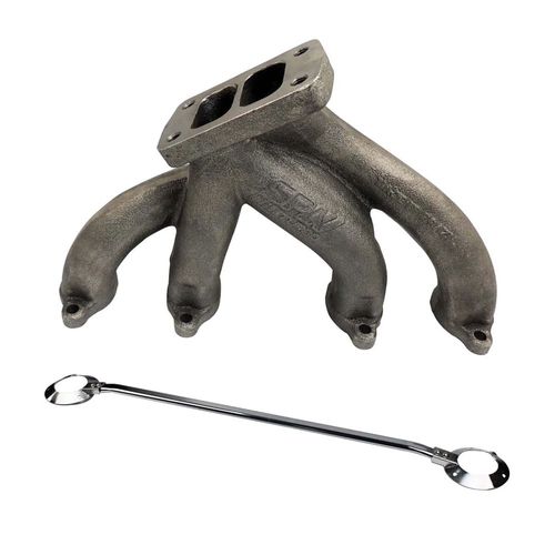 Coletor escape turbo VW AP 8V Pulsativo Farol T3 + Barra estrutural superior VW Gol G1 "Quadrado" cromada