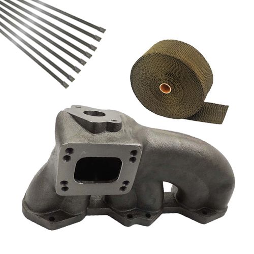 Coletor de escape para turbo VW Golf / Passat VR6 12V T3 / T4 + FITA TÉRMICA TITANIUM SPA 2" 10M - GRÁTIS 8 ABRAÇADEIRAS ZIP INOX