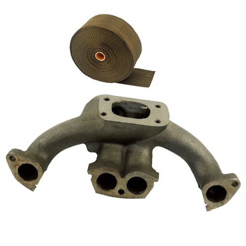 COLETOR DE ESCAPE PARA TURBO FIAT FIASA - T3 + FITA TÉRMICA TITANIUM SPA 2" 10M