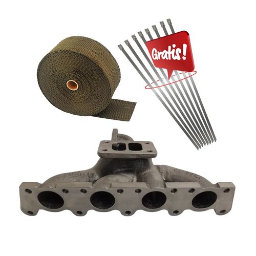 Coletor Turbo Audi A3 / Golf 20v Pulsativo Turbina Para Cima + FITA TÉRMICA TITANIUM SPA 2" 10M