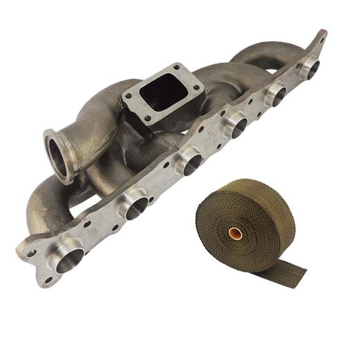 Coletor escape turbo BMW 335 / 135 motor N54 - Padrão T3 + FITA TÉRMICA TITANIUM 2" 15M - GRÁTIS 10 ABRAÇADEIRAS ZIP INOX