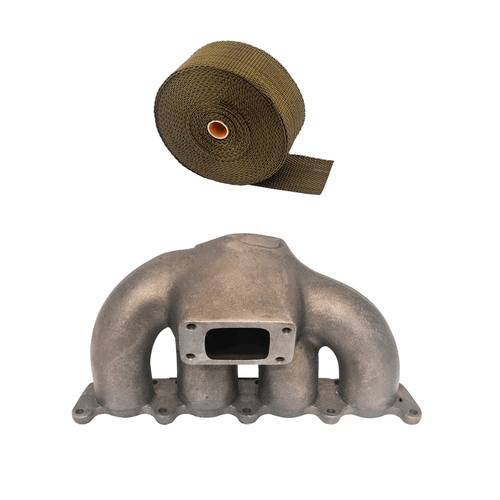 COLETOR DE ESCAPE PARA TURBO MONOFLUXO VW GOLF / AUDI A3 1.8 20V TRANSVERSAL - T3 + FITA TÉRMICA TITANIUM 2"10M