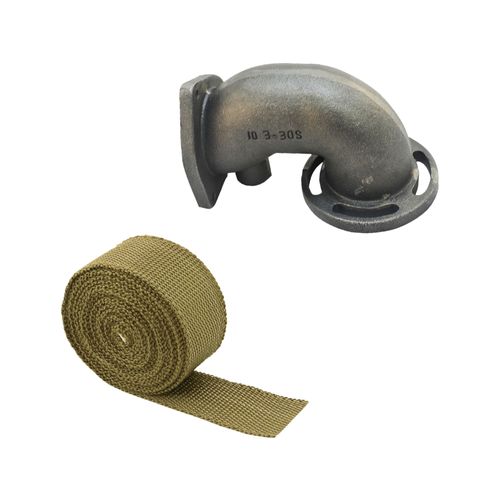 Saída de escape fundida 90° 2 1/2" + Fita Térmica Titanium SPA 2" 5m comprimento - GRÁTIS 4 Abraçadeiras Zip Inox