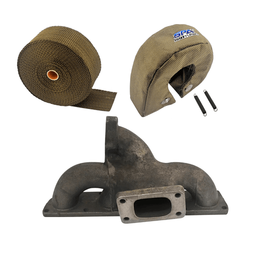 Coletor de escape para turbo GM Vectra GSi / Calibra 2.0 16V T3 (C20XE) - T3 + FITA TÉRMICA TITANIUM 2"10M + PROTETOR TÉRMICO DE TURBINA TITANIUM