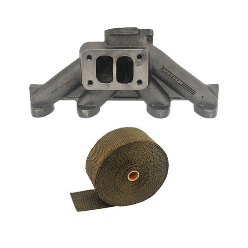 Coletor escape turbo VW AP 8V Pulsativo para baixo - T3 + FITA TÉRMICA TITANIUM 2" 10M - GRÁTIS 8 ZIP INOX