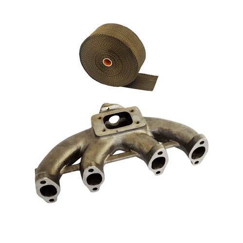 Coletor de escape para turbo VW AP 8V monofluxo + FITA TÉRMICA TITANIUM