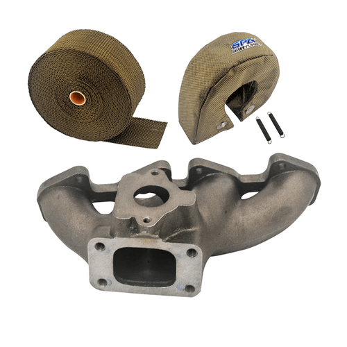 Coletor de escape para turbo VW AP 16V Longitudinal - T3 + FITA TÉRMICA TITANIUM + Protetor Térmico de Turbina