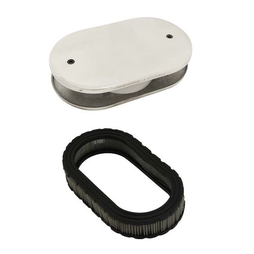 Filtro de ar esportivo oval para injeção monoponto Fiat e VW com elemento filtrante esportivo oval 40mm