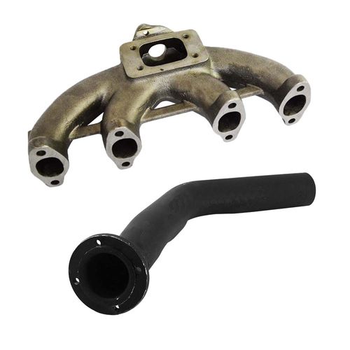 Coletor de escape para turbo VW AP 8V monofluxo T3 furação "L" + Saída de escape