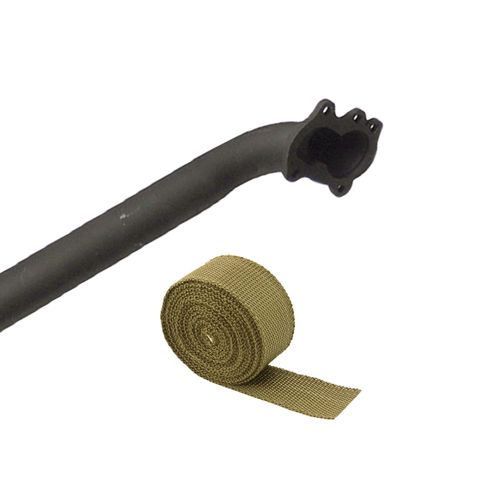 Saída de escape para coletor TMW19 (Fusca carburação simples) + FITA TÉRMICA TITANIUM SPA 2" 5M - GRÁTIS 4 ABRAÇADEIRAS ZIP INOX