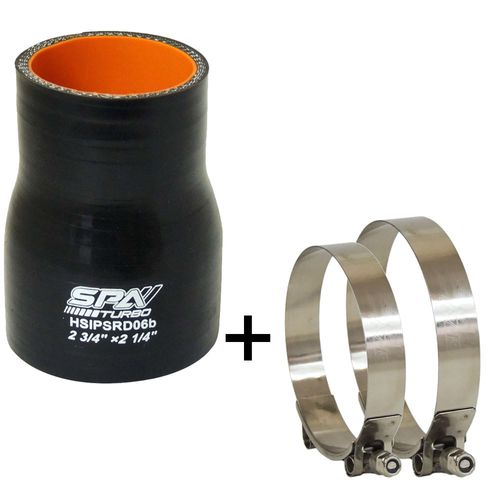 Mangueira de pressurização de silicone SPA reta com redução 2 3/4" x 2 1/4" x 100mm