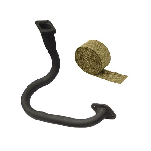 Tubo de escape que liga coletor a turbina (T2) p/ Fusca carburação simples + FITA TÉRMICA TITANIUM SPA 2"5M - GRÁTIS 4 ABRAÇADEIRAS ZIP INOX